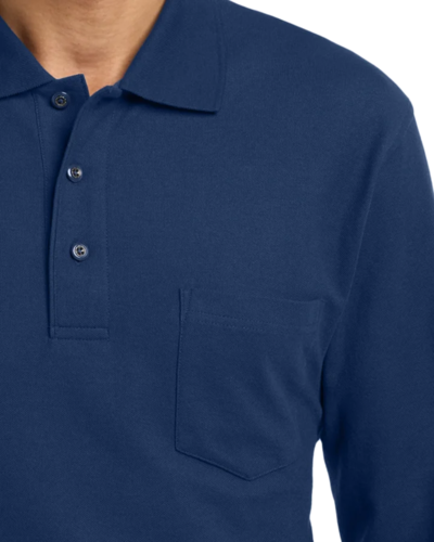 Closeup of a K500LSP Port Authority Silk Touch LS Pocket Polo